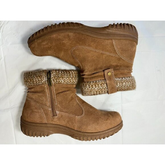 Khombu Laura All Weather Ankle Booties Chestnut Suede Womens Size 7 - Picture 7 of 12